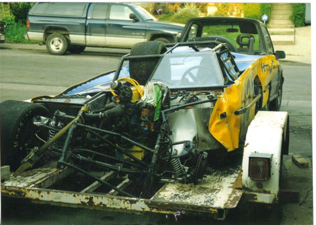 Rob Park's car after big crash