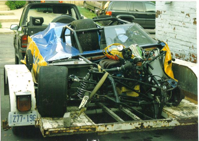 Rob Park's car after big crash